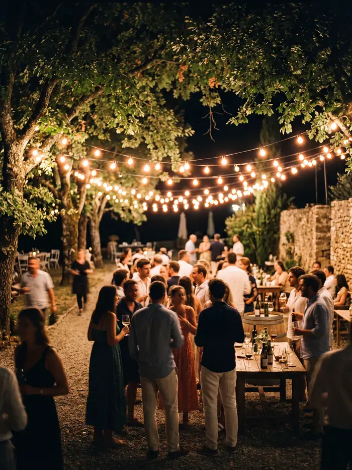 Beleuchteter Garten bei einem privaten Fest – Eberlein Illumination