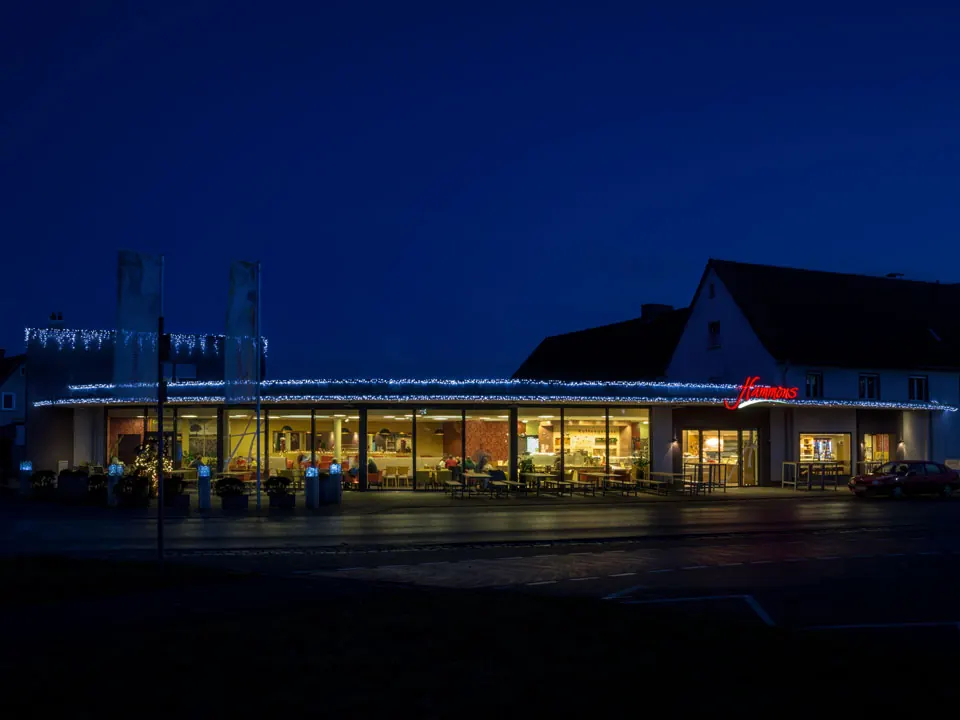 Weihnachtsbeleuchtung Hammons Hotel in Neuendettelsau